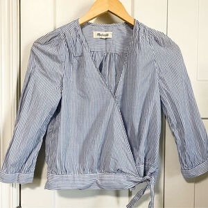 Madewell indigo blue wrap top size xs